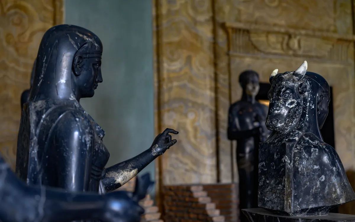 Statues in an Egyptian museum